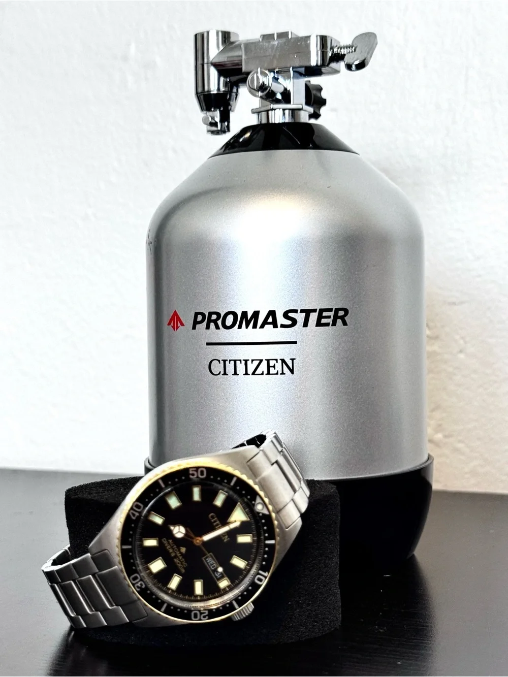 Citizen Promaster Stainless Steel Watch with Black Dial and Luminous Markers